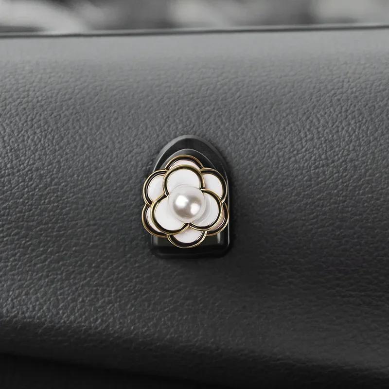 2PCS/1Set Crochets de Voiture Ours Fleur Montés au Mur Décoration d'Intérieur Crochets Porte-Divers Fleuris Multifonctionnel Organisateur de Masques Clés Cintres