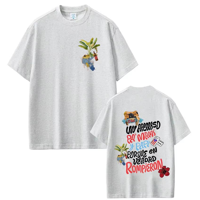 Rapper Bad Bunny T-shirt Debi Tirar Mas Fotos DTMF World Tour T Shirts Men's Clothing Fashion Hip Hop Oversized Unisex Harajuku High Quality