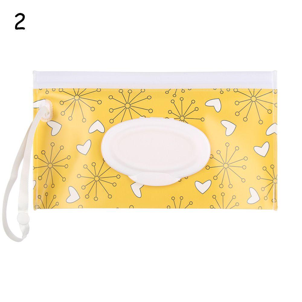 1pcs Fashion Cute Snap-Strap Flip Cover Carrying Case Portable Wet Wipes Bag Cosmetic Pouch Stroller Accessories Tissue Box