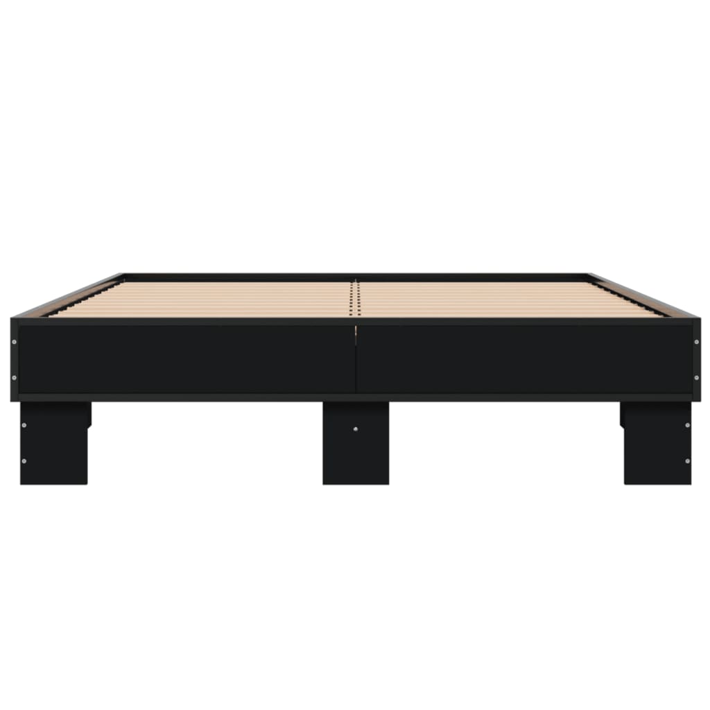 Bed Frame Black 120 x 200 cm Particleboard and Metal