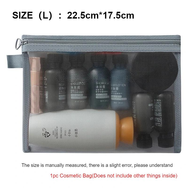 Neue Netz-Kosmetiktasche Tragbare Reißverschlusstaschen Federmäppchen Aufbewahrung Kulturbeutel Transparente Tasche Make-up-Taschen Damen