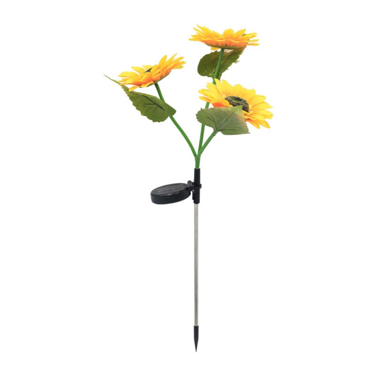 

Светильники-цветы на солнечных батареях для наружного украшения с 3 светодиодными лампами в виде подсолнуха, подходят для дворов, газонов, садов, дорожек и декора. 1pcs оранжевый