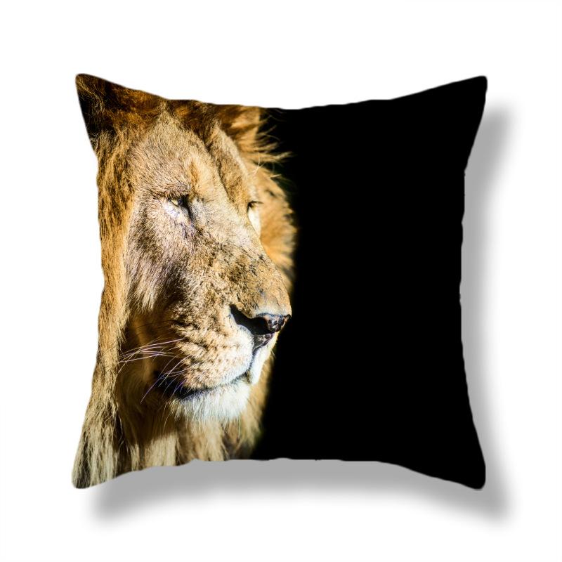 45X45CM Wild Animal Lion Tiger Cushion Cover Living Room Sofa Office Seat Car Waist Cushion Cushion Cover Home Decoration