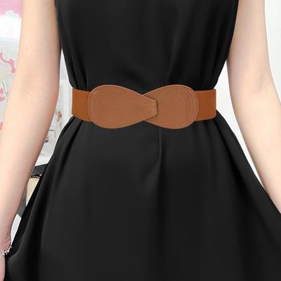 Imitation Leather Women Waistband Dress Shirt Top Versatile Belt Women Elastic Waist Cover Daily Dress Decoration