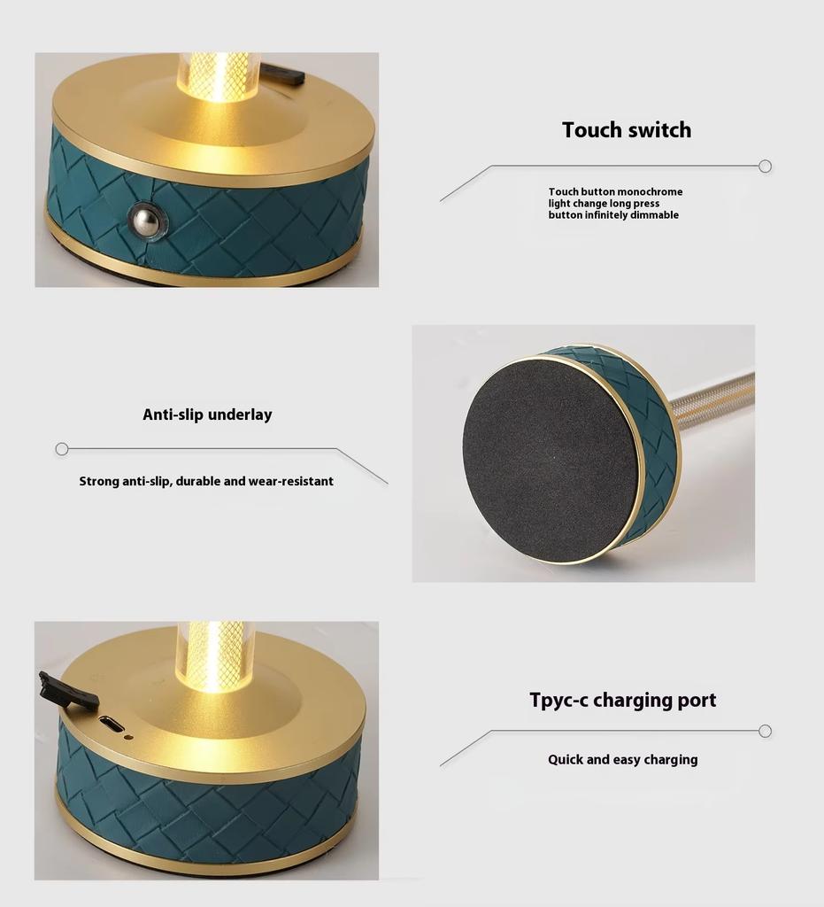 New Rechargeable Indoor Night Light Portable Camping Atmosphere Light Quantum Wire Desk Lamp Luxury Bar Restaurant Decorative