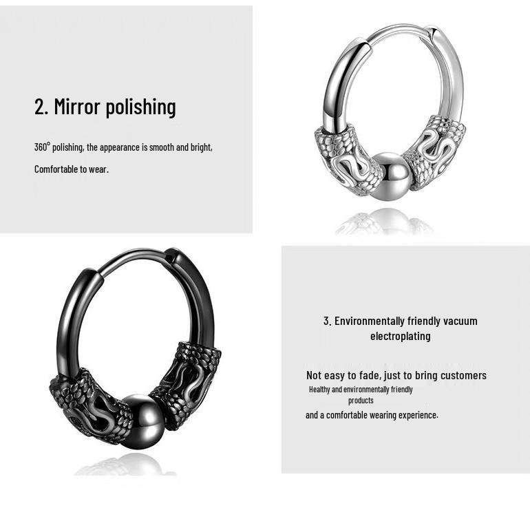 Trendy Men's Single Stud Earring - Fashionable Ball Design Jewelry Accessory