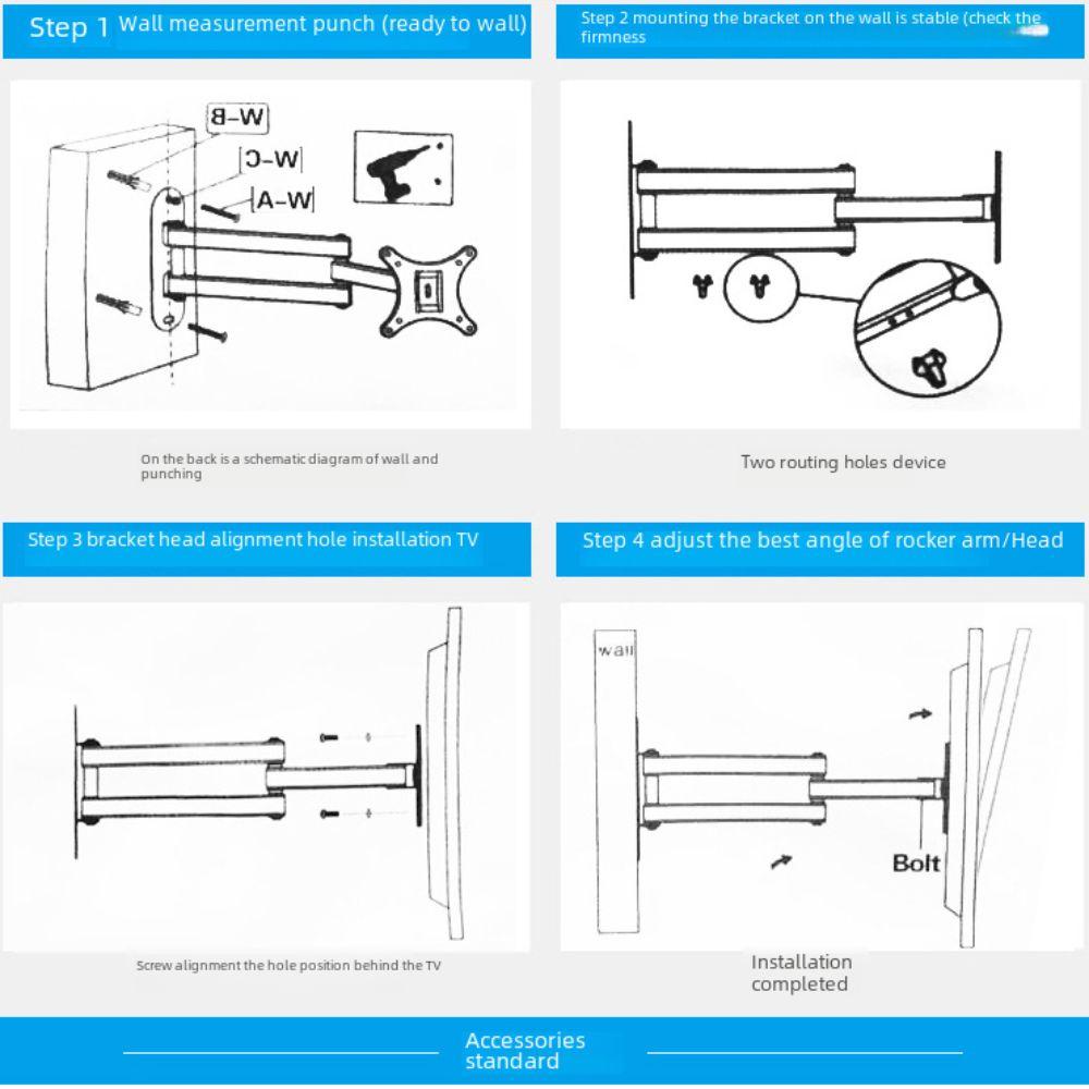 Rotatable LCD Monitor Bracket 10-37in TV Holder Versatile Universal Computer Bracket  Home Office