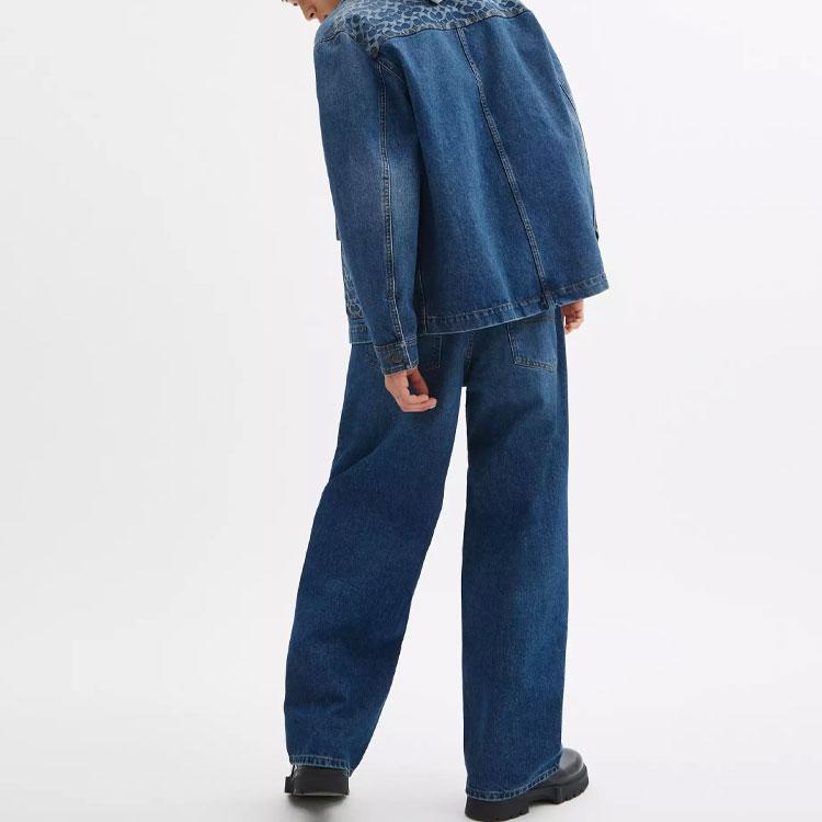 Coach Denim Jacket With Front And Button Pockets Men Jacket Blue CAT17-LUN