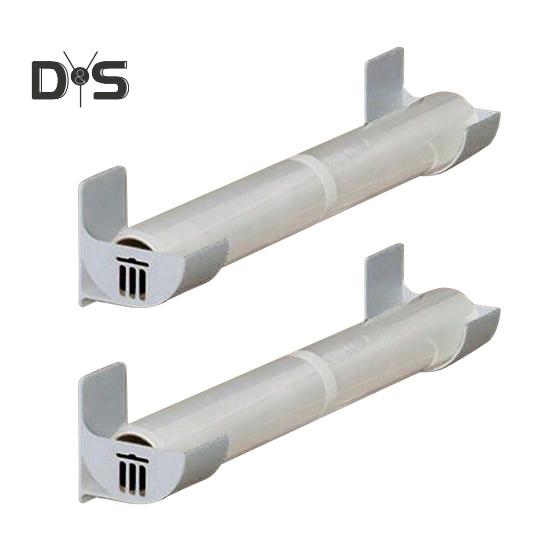 1 Pair Kitchen Storage Rack Organizer Drill-Free Installation Wall-Mounted Multi-Purpose Shelf Plastic Wrap Trash Bags Organizer