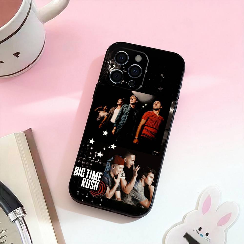 BTR B-Big Time R-Rush   Phone Case For iPhone 17,16,15,14,13,12,11 Plus,Pro Max,Soft Silicone Black Cover