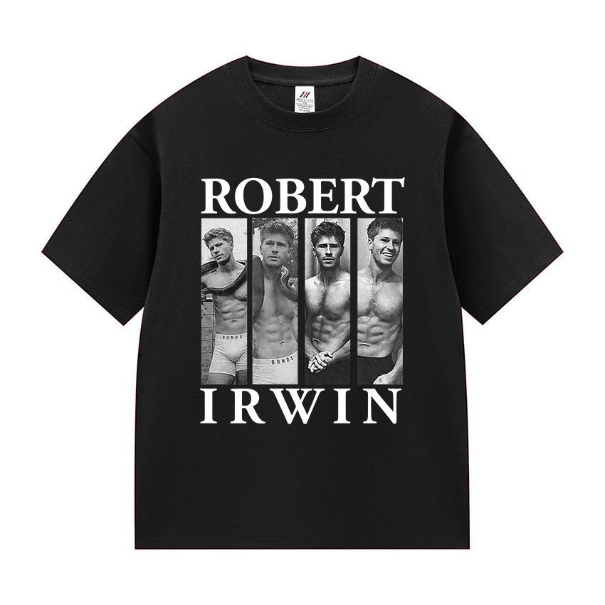 Klassisches Robert Irwin Wildlife Zoo Grafik T-Shirt Herren Vintage Mode Kurzarm T-Shirts Mann 100% Baumwolle T-Shirt Streetwear
