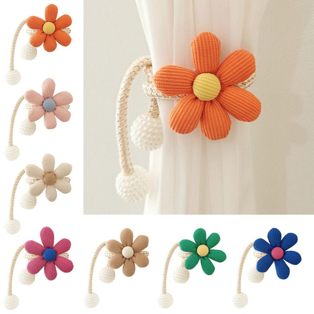 1PC Fibbia Magnetica Fibbia per Tenda Clip Moda Chiusura a Perla Forma di Fiore Fibbie per Tenda da Finestra Fermatenda Decorazione per la Casa