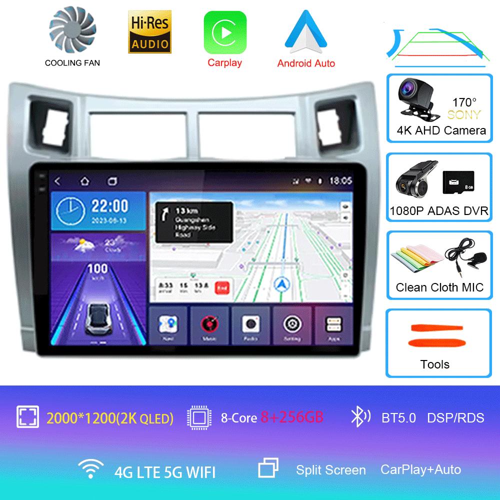 For Toyota Yaris 2005 2006 2007 2008 2009 2010 2011 2012 Carplay Car Multimedia Player Radio Car Radio Android 14 GPS Navigator