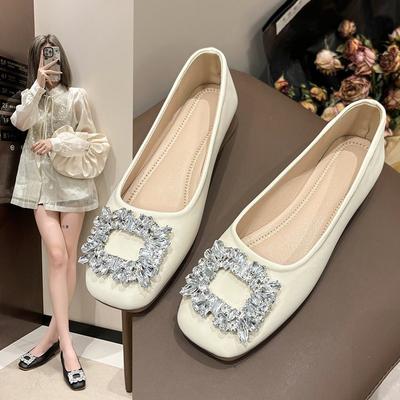 New Square Head Shallow Mouth Single Shoes Autumn Soft Sole Non-slip Comfortable Doudou Shoes