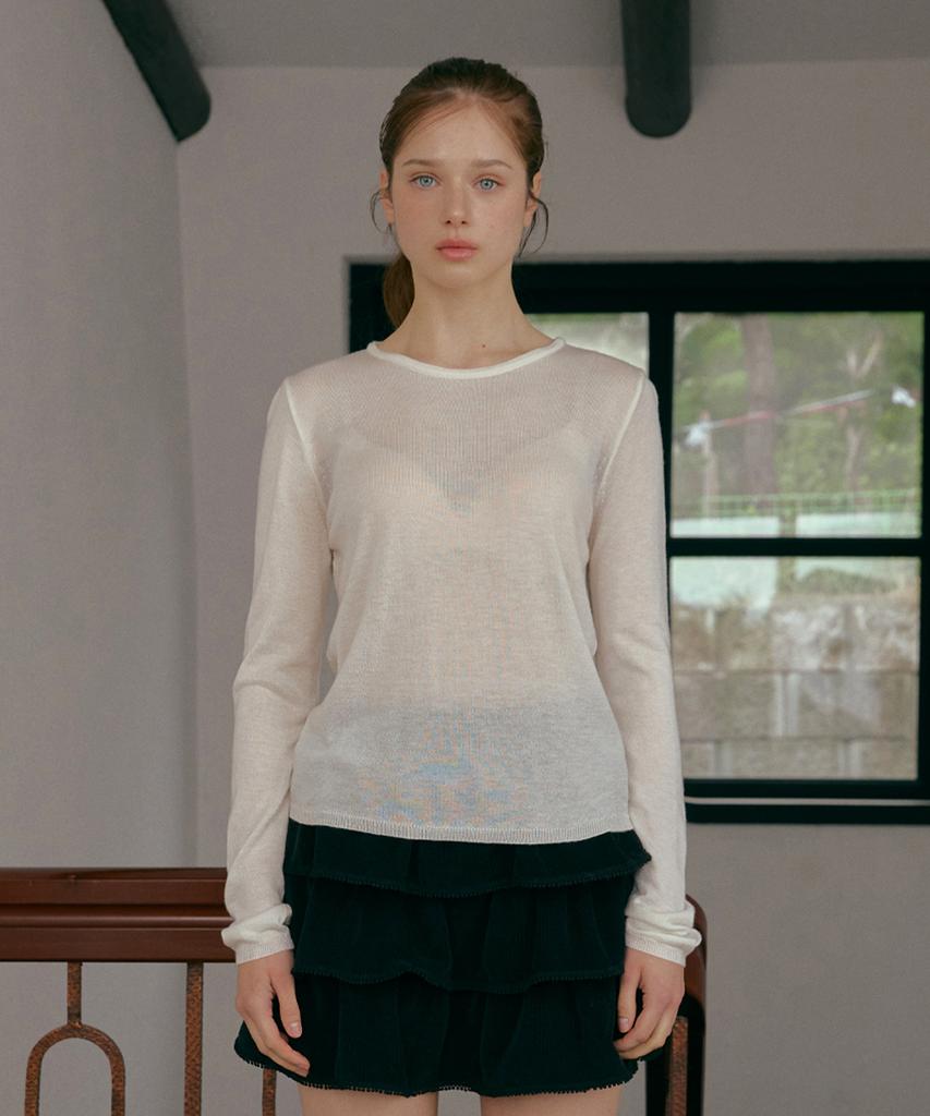 ODER Basic Round Wool Pullover - Ivory