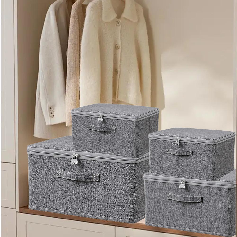 Large Foldable Fabric Storage Box Multi Purpose Closet Organizer Collapsible Stackable Storage Bins with Lid for Clothes Storage