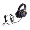 3.5mm Gaming Headset with Omnidirectional Microphone, Over Ear Game Headset with RGB Lighting, Volume Control for