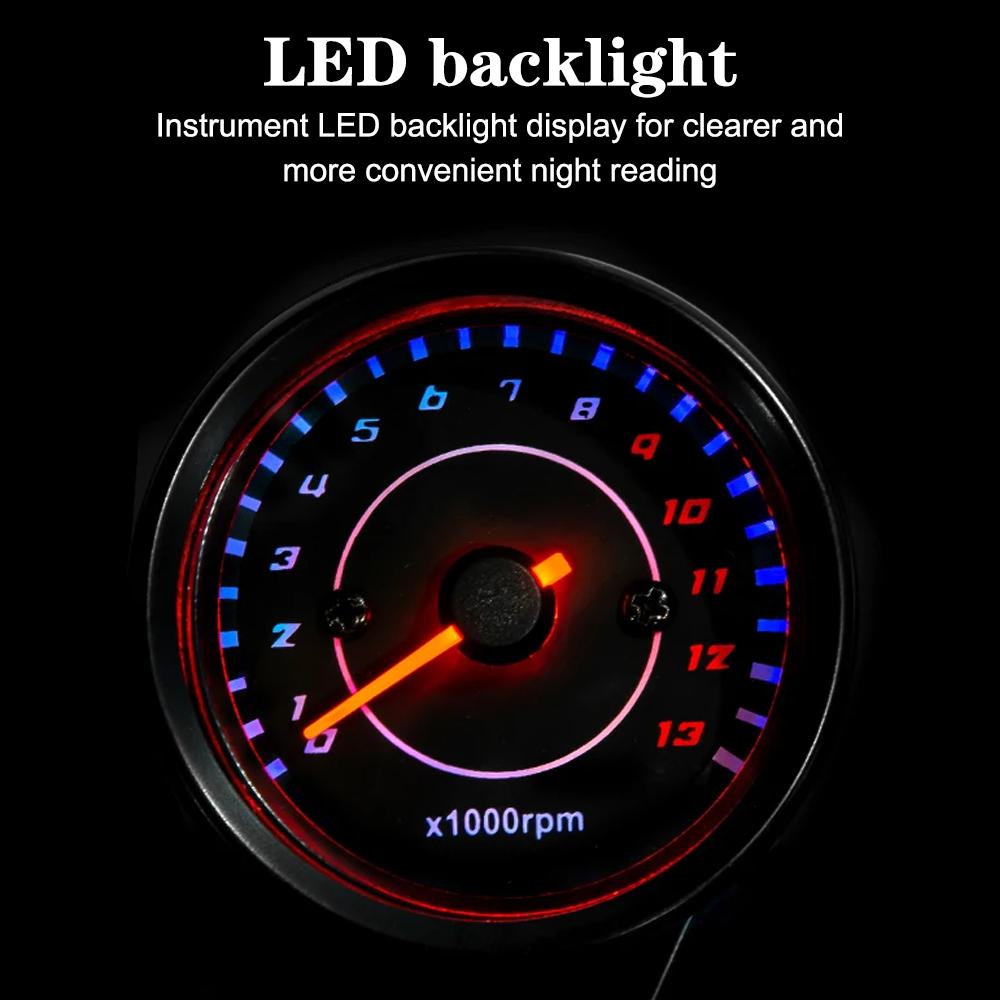 Machinery Modified Odometer Auto Gauge Motobike Accessory Motorcycle Speedometer Tachometer Moto Parts With LED Light Universal
