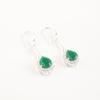 Natural Green Onyx Gemstone 925 Sterling Silver Jewelry Zircon Earrings 1.86" CZE-7-18