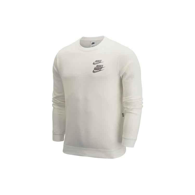 Nike Unisex Nike Sportswear Logo Printing Round-neck Sports Sweatshirt White Men s DV7381-133 S