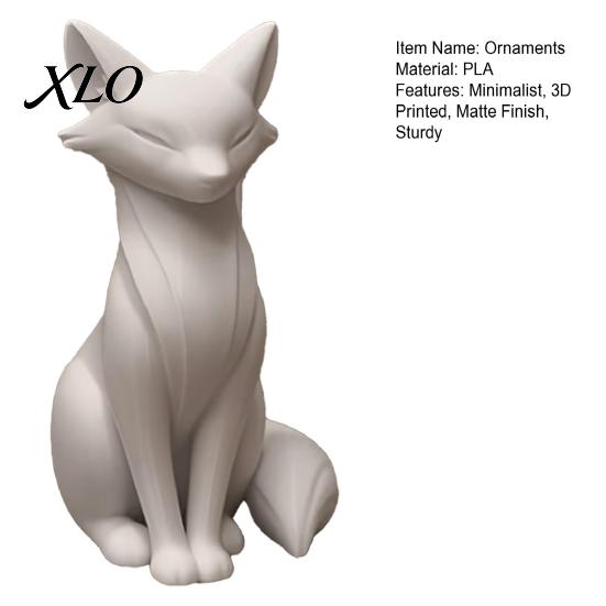 Matte Finish Art Pieces 3D Printed Minimalist Fox Sculpture, Elegant Figurine, Modern Texture Sculptures Desktop Ornament for Living Room Entryway