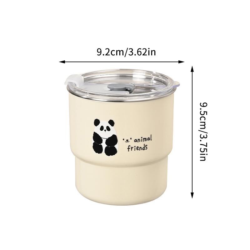 Cartoon Panda 304 Stainless Steel Coffee Cup With Cover Travel Originality Thermal Mug Leak-Proof Thermos Tea Bottle