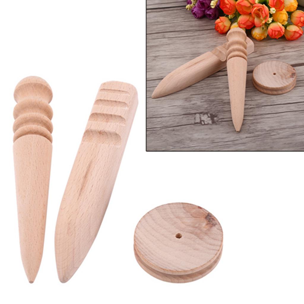Wood Leather Craft Slicker Leather Polished Burnishing Tool Kit (Cone Type)