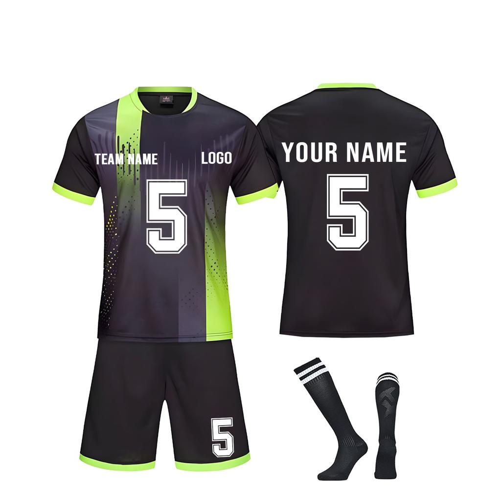 Men's Soccer Jersey Set Breathable Red Sportswear with Shorts and Socks for Training and Matches