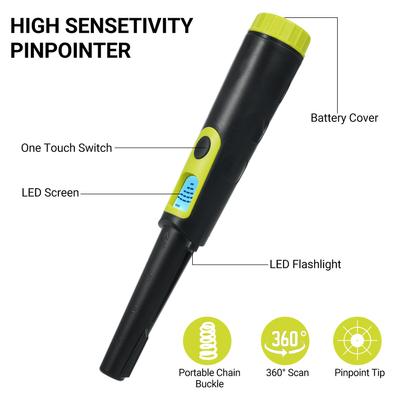Detector de metales Pinpointer para adultos y niños IP68 impermeable detección de 360 grados puntero de mano