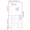 Highboard Smoked Oak 69.5 x 34 x 180 cm Particleboard