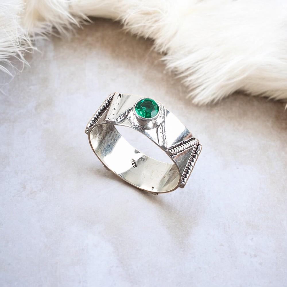 Chrome Diopside Gemstone 925 Sterling Silver Jewelry Handmade Ring For Men Gift RR-15-3