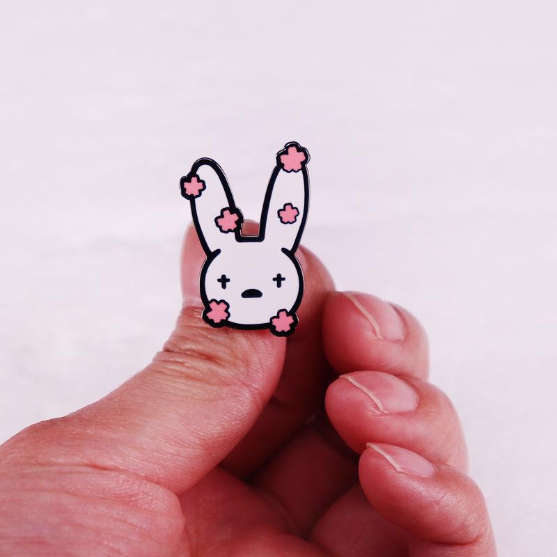 Bad Rascal Rapper Rabbit Cartoon Brooch Badge Accessory