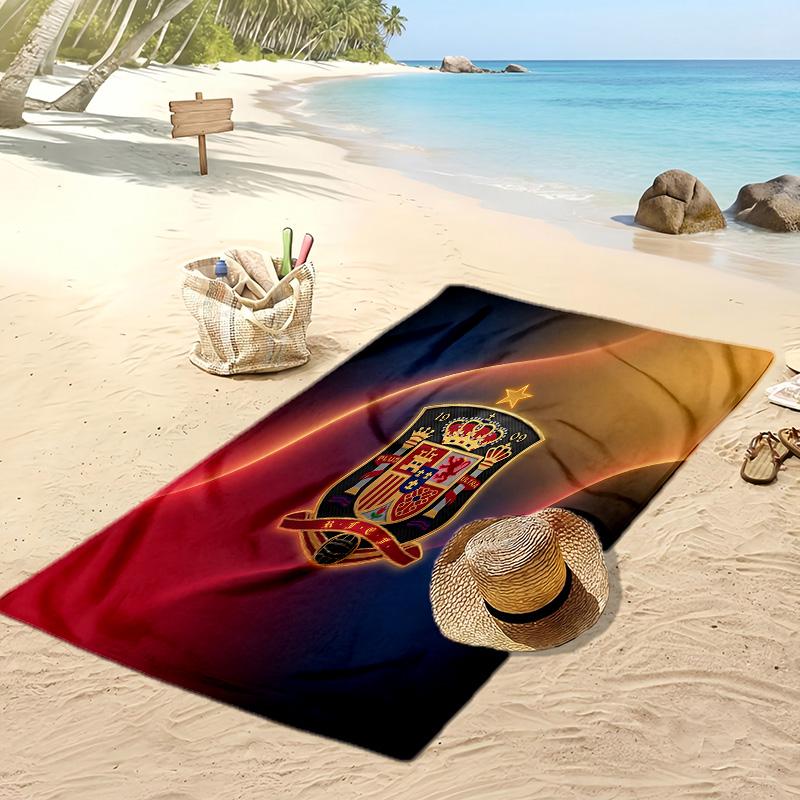 Spain Football Print Beach Towel Quick Dry Super Absorbent Soft Bath Towel for Swimming Beach Travel Fan Souvenir Gift