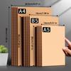 10Pcs A5 B5 A4 Notebook, Thin Draft Notebook 36 Sheets/72 Pages/Book, Kraft Paper and Black Cover, Office Study Notes Supplies