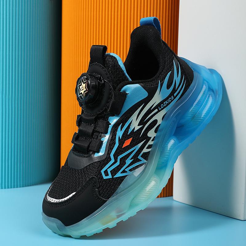 Middle school students rotate button shoes, spring and autumn students a 2025 sports boys face mesh breathable