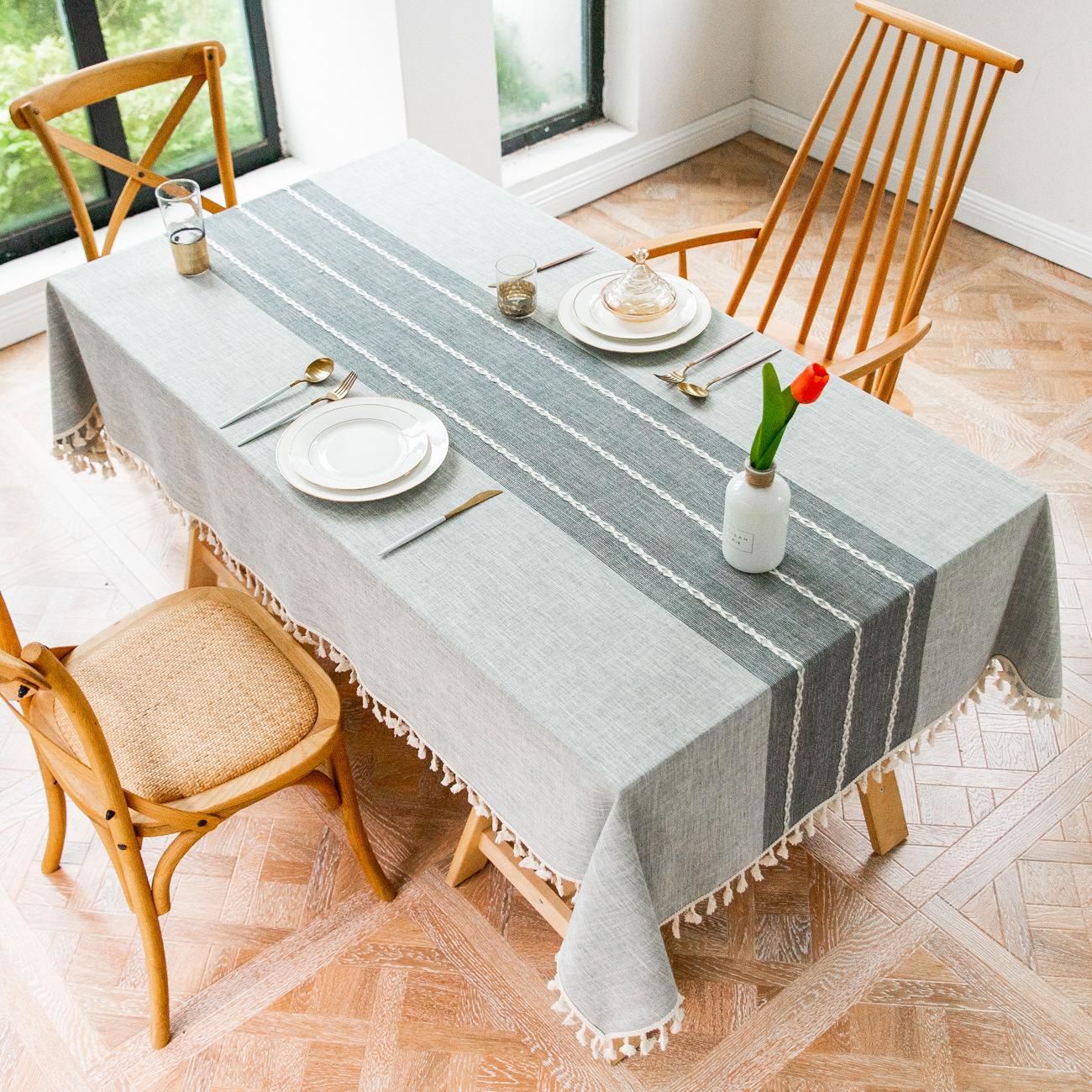 

Скатерть с кисточками, кружево, кухонная вечеринка, рождественское украшение, домашний текстиль, скатерть в европейском и американском стиле, чехол 90*90cm серый