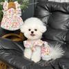 Summer Puppy Skirt Floral Print Corgi Teddy Clothes New Cat Dog Skirt  for Small Dog