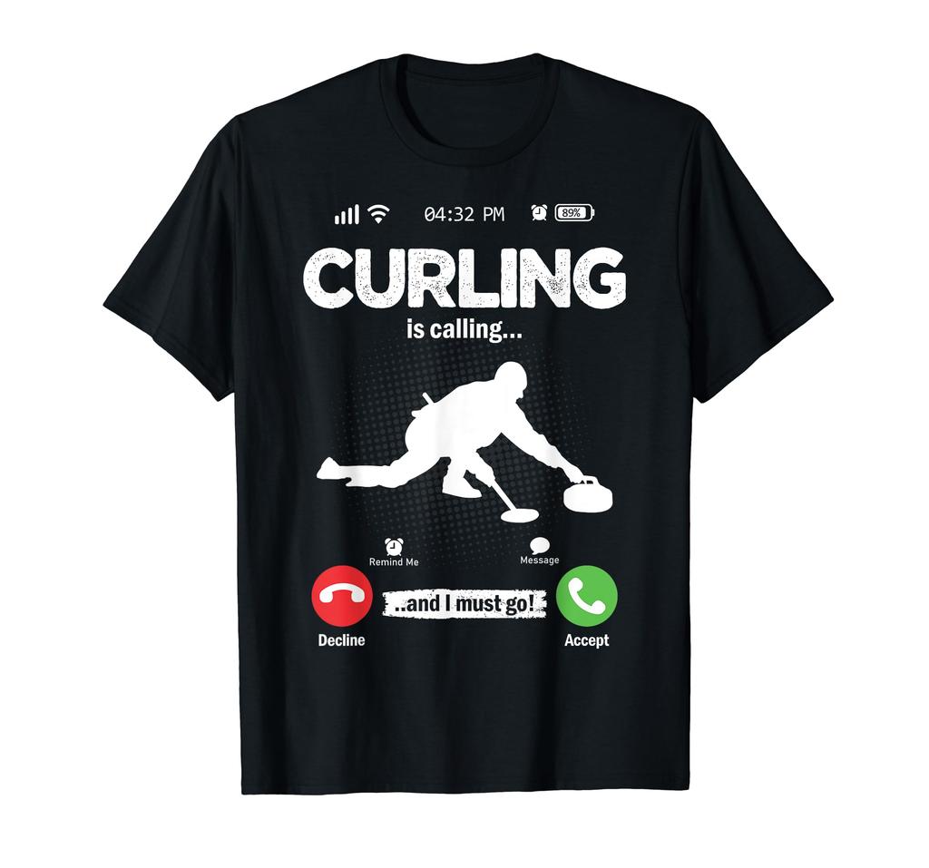 Der Curling ruft Retro Herren Curling T-Shirt