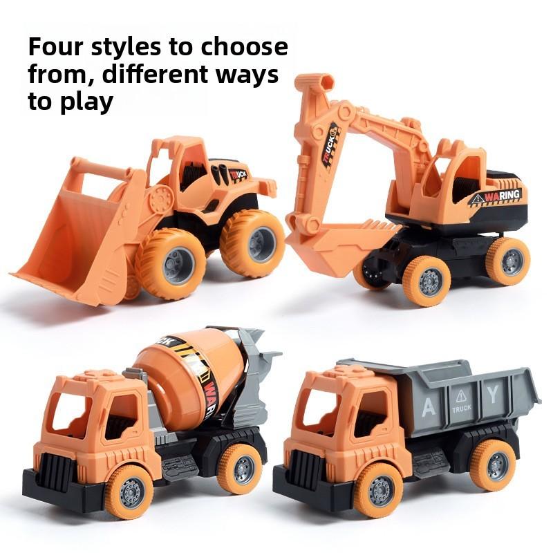 Excavator Bulldozer Transport Truck Mixer Truck Kid Toy With Movable Joints For Toddler Play