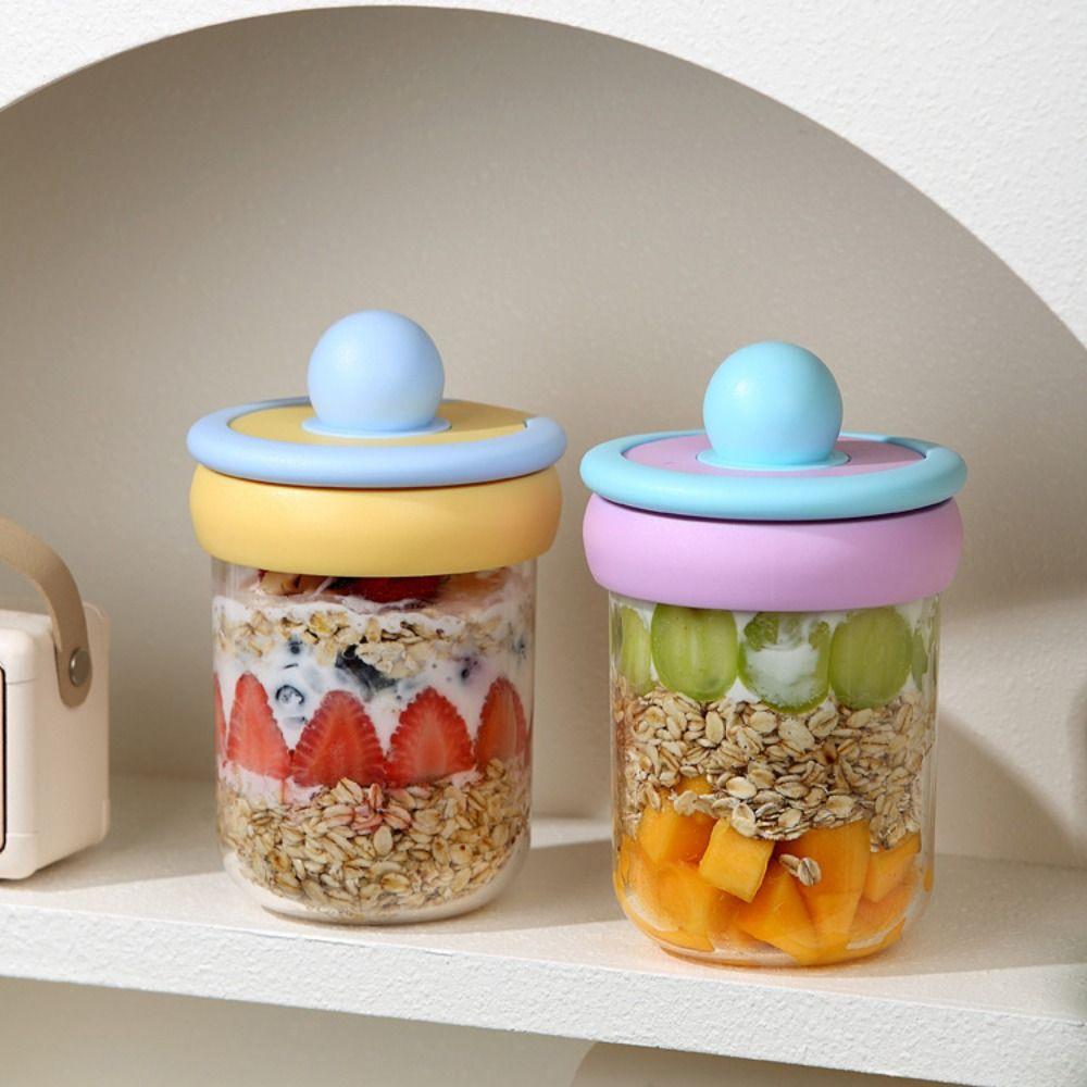 500ml Breakfast Cups Seal Oats Container New Yogurt Bowl  for Oatmeal Cereal Nut Yogurt