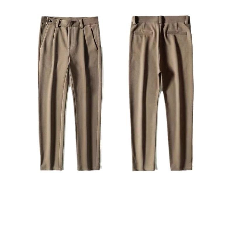 Spring and Autumn Korean Version of Men's Casual Pants Loose Straight Woolen Men's Pants Autumn and Winter Versatile Light and Ripe Wind-drape Small