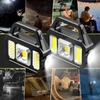 Solar Rechargeable Flashlight Portable Work Light 5 Modes Power Bank COB LED Side Light Emergency Lamp Outdoor Camping Repair