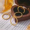 Elegant Minimalist Gold-Plated Titanium Steel Beaded Ring