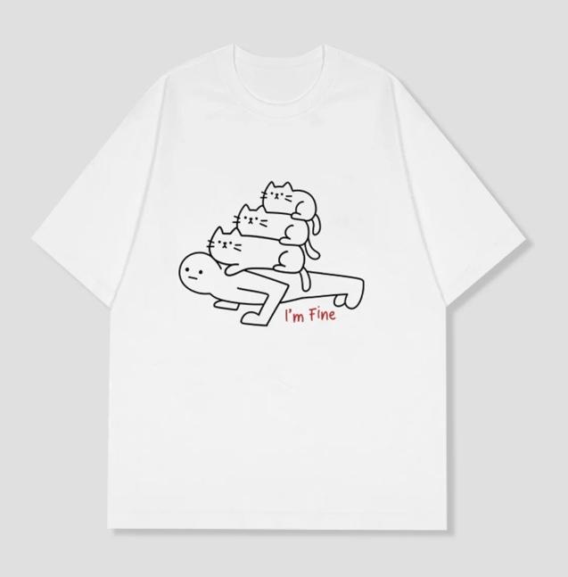 Cute Grumpy Cat Print Short Sleeve Tshirt Minimalist No Coffee Graphic Crew Neck Tee Korean Aesthetic Casual Top for WOMEN Unisex S