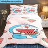 3PCS Doraemon Bedding Set,Including 1pc Duvet Cover And 2pcs Pillowcases Perfect for Bedroom, Dormitory, Large Size Fan Christmas Gift