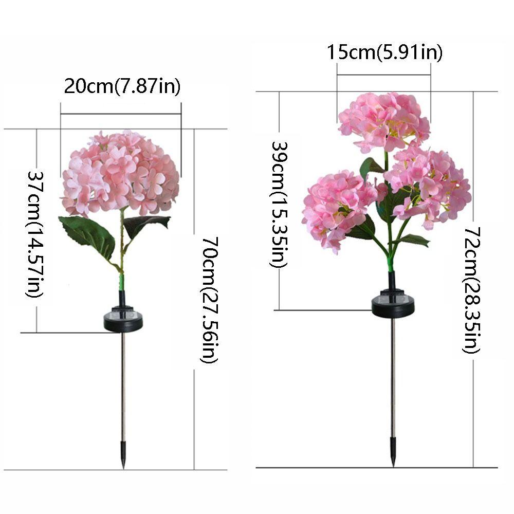 Realistic LED Hydrangea Lights Simulated Flower Decorative Lighting Solar Garden Light Solar Powered Landscape Decoration