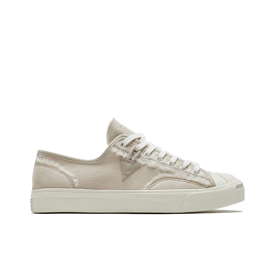 Converse Jack Purcell Bequeme Vielseitige Low-Top Canvas Schuhe Unisex Sneaker Hellgrau Weiß 166512C