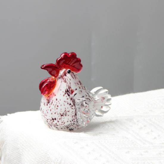 Ручна розписна керамічна фігурка півня Статуетка курки в стилі фермерського будинку Реалістична скульптура тварини Декорація для полиці, столу вдома та в офісі