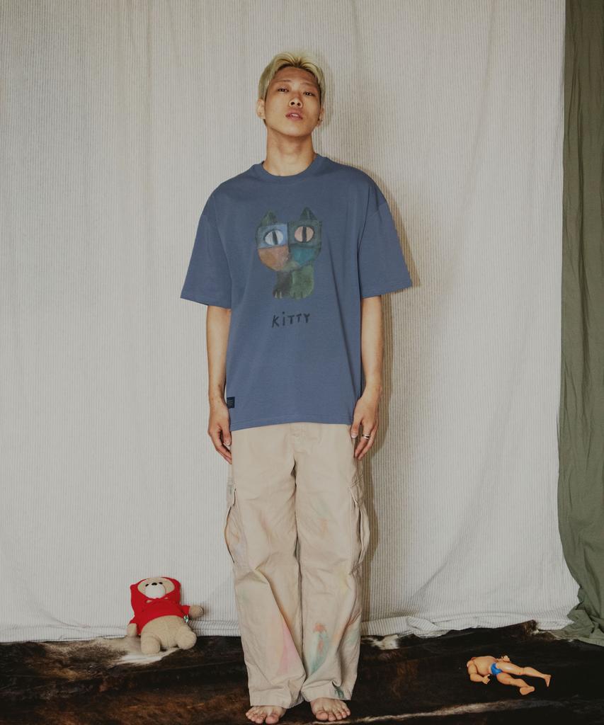GROUNDWORK Kitty T-Shirt / Ash Blue