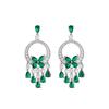 High-end Micro-inlaid Zircon Green Butterfly Fringed Heavy Industry Earrings French Light Luxury Dress Accessories
